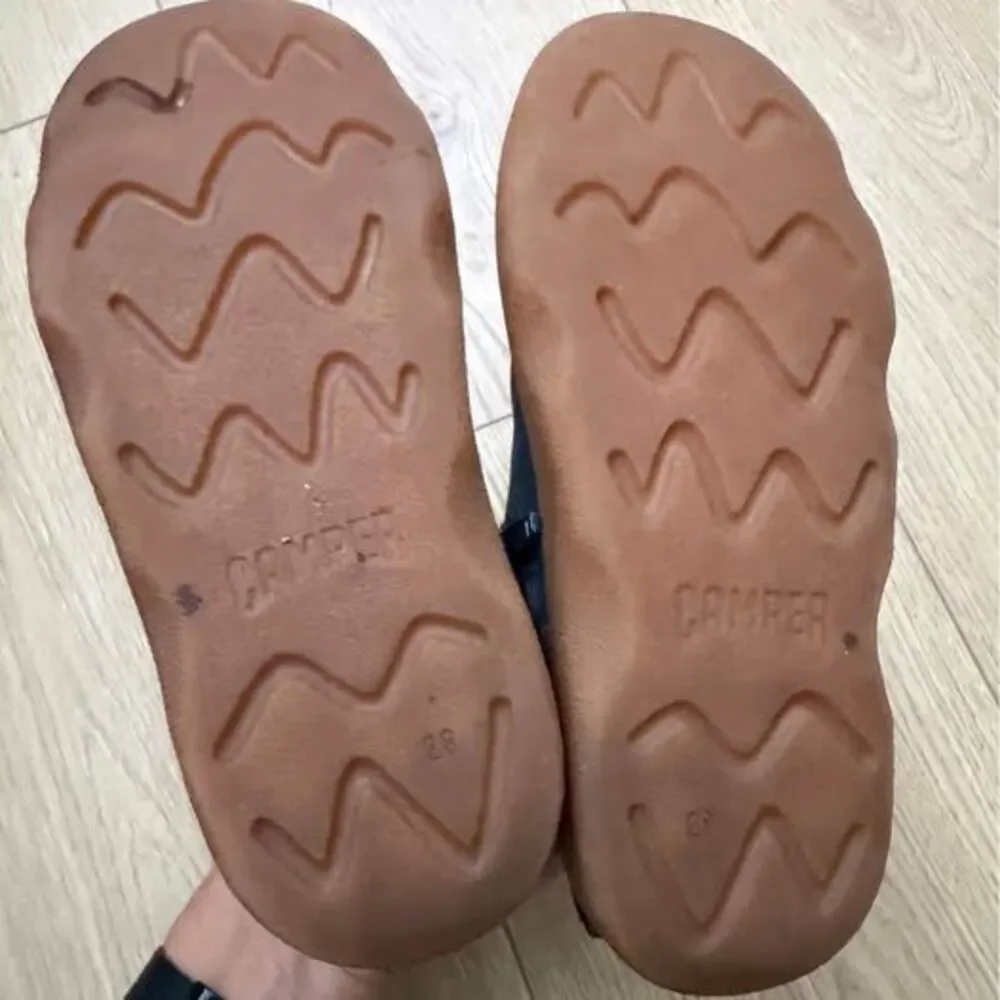 Camper navy blue leather shoes 11c toddler boys